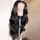 Maycaur Long Black Curly Wig Lace Front Wigs for Black Women Glueless Lace Front Synthetic Wigs Free Part Natural Wave Hair Synthetic Lace Front Wig With Natural Pre Plucked Hairline