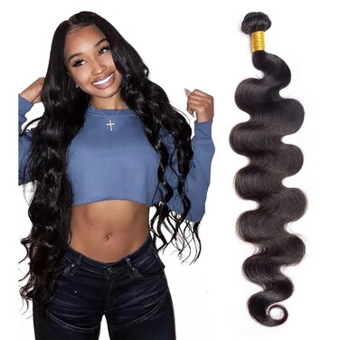32 Inch Human Hair Bundles Body Wave 1 Bundle 12A Unprocessed Brazilian Virgin Human Hair Body Wave Bundles 100G Natural Black Hair Extensions
