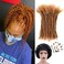 Textured Locs 0.6cm Loc Extensions Human Hair #27 100% Real Human Hair Dreadlock Extensions for Man/Women Full Head Handmade Permanent loc Extensions Bundles Curly Ends(8inch 0.6cm-20strands, 27)