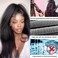 QTHAIR 14A Yaki Brazilian Hair Bundles Yaki Straight Hair Bundles 24 26 28 Inch 300g Brazilian Kinky Straight Human Hair Bundles Natural Color