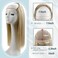 RUNATURE Glueless U Part Wig 14 Inch U Part Human Hair Wig Dark Ash Blonde with Light Blonde U Wigs 150% Density Upgrade U Shape Hair Wig with Middle Cap Thick Remy Hair