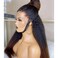 1B/30 Ombre Color Kinky Straight Hair Wig 360 HD Transparent Lace Front Wig Human Hair Wigs 150% Density Yaki Straight Human Hair Wig for Women Full End Glueless Brazilian Hair 360 HD Lace Wig 20 inch