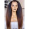 1B/30 Ombre Color Kinky Straight Hair Wig 360 HD Transparent Lace Front Wig Human Hair Wigs 150% Density Yaki Straight Human Hair Wig for Women Full End Glueless Brazilian Hair 360 HD Lace Wig 20 inch
