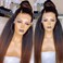 1B/30 Ombre Color Kinky Straight Hair Wig 360 HD Transparent Lace Front Wig Human Hair Wigs 150% Density Yaki Straight Human Hair Wig for Women Full End Glueless Brazilian Hair 360 HD Lace Wig 20 inch