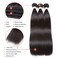 Brazilian Straight Hair 3 Bundles With Frontal Closure(14 16 18+14Frontal) 13x4 Ear to Ear Lace Frontal Closure With Bundles Unprocessed Virgin Human Hair Bundles With Frontal Natural Color