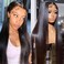Maycaur Lace Front Wigs Black Long Straight 13X6 Lace Wig Natural Glueless Wigs with Pre Plucked Hairline Heat Resistant Synthetic Lace Front Wig for Fashion Women