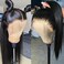 Maycaur Lace Front Wigs Black Long Straight 13X6 Lace Wig Natural Glueless Wigs with Pre Plucked Hairline Heat Resistant Synthetic Lace Front Wig for Fashion Women