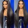 Maycaur 30 Inch Black Synthetic Lace Front Wig with Baby Hair Light Yaki Glueless HD Lace Wig Natural Hairline Pre-Plucked Long Straight Wig for Black Women