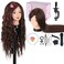 Mannequin Head Human Hair, Beauty Star Doll Head for Practice Hair Styling, 80% Real Hair Cosmetology Makeup Hairdressing Training Manicanequin Head with Clamp Stand + DIY Braiding Set