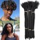 Locs Extension Human Hair 0.6cm Dreadlock Extension 6 Inch 30 Str Natural Black Human Hair Locs Full Handmade Permanent Dreadlock Extension Can Be Dyed and Bleached for Women Men