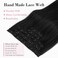 REECHO Clip in Hair Extensions, Hair Extensions Thick Long Lace Weft Lightweight Synthetic Hairpieces for Women (24 Inch-240 Gram(Pack of 5), Black)