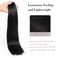 REECHO Clip in Hair Extensions, Hair Extensions Thick Long Lace Weft Lightweight Synthetic Hairpieces for Women (24 Inch-240 Gram(Pack of 5), Black)