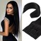 REECHO Clip in Hair Extensions, Hair Extensions Thick Long Lace Weft Lightweight Synthetic Hairpieces for Women (24 Inch-240 Gram(Pack of 5), Black)