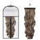 Hair Extensions Storage Bag with Hanger, Dustproof Bag Hairpieces Storage Holder Portable Wigs Carrier Case Hair Extension Travel Bag with Anti-Slip Hair Hanger for Store Style Hair Daily Use, Travel