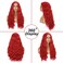 Red Wig, Synthetic Hair Long Red Wigs for Women Curly Hair 26 inch 180% Density Full Wet and Wavy Red Hair Wig Daily Festival Cosplay and Party Wig