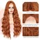 Lady Miranda 28 Inch Long Ginger Wig Synthetic Ginger Wigs Long Wavy Wig Body Wave Wigs for Women Natural Middle Part Wigs For Daily Life (Ginger, 28 Inch)