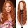 Lady Miranda 28 Inch Long Ginger Wig Synthetic Ginger Wigs Long Wavy Wig Body Wave Wigs for Women Natural Middle Part Wigs For Daily Life (Ginger, 28 Inch)