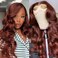 13x6 Reddish Brown Lace Front Wigs Human Hair 180 Density Body Wave Frontal Wigs for Black Women Auburn Copper Red Glueless Body Wave Lace Front Wig Human Hair Pre Plucked with Baby Hair 26 Inch