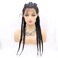 5 Twist Braids Lace Front Wigs Synthetic Braided Lace Front Wig Black Color with Baby Hair Heat Resistant Fiber Wig for Drag Queen (26 Inch, 5backcolor/lace front wig)