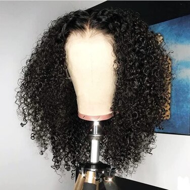 Glueless Wigs Human Hair Pre Plucked Curly Wigs for Black Women 200% Density 13x4 Mongolian Kinky Curly Wear and Go HD Lace Front Wig 100% Unprocessed Virgin Hair Pre Bleached Knots 14inch
