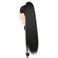 WIGNEE Kinky Straight Ponytail Wrap Around Long Ponytail Extension Natural Black Yaki Ponytail Extension for Black Women Pony Tails Hair Extensions (Natural Black, 26 Inches)