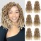 WIGNEE Faux Locs Crochet Hair 8 Inches Natural Black Soft Locs Pre-Looped Short Faux Locs Crochet Hair For Black Women Crochet Braids(6Packs,27/613#)
