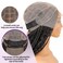 Nnzes Braided Black Wigs for Women, 26" Boho Box Braid Lace Front Wigs Blended Full Double Lace Wig with Baby Hair, Long Curly Ends Messy Synthetic Wig Heat Resistant Wigs