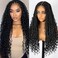 Nnzes Braided Black Wigs for Women, 26" Boho Box Braid Lace Front Wigs Blended Full Double Lace Wig with Baby Hair, Long Curly Ends Messy Synthetic Wig Heat Resistant Wigs
