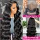 Wingirl 13x6 Body Wave Lace Front Wigs Human Hair Pre Plucked 180 Density HD Transparent Full Lace Frontal Wigs Human Hair for Women with Baby Hair Natural Black Color 18Inch