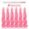 Pink French Curly Braiding Hair 24 Inch 6 Packs Black Loose Wave Bouncy Crochet Hair Pre Stretched 100g/pack Yaki Curly Braiding Hair for Black Women Hair Extensions ((Pack of 6),24inch,Pink)