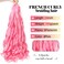 Pink French Curly Braiding Hair 24 Inch 6 Packs Black Loose Wave Bouncy Crochet Hair Pre Stretched 100g/pack Yaki Curly Braiding Hair for Black Women Hair Extensions ((Pack of 6),24inch,Pink)