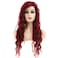Long Curly Wavy Wine Red Wig for Women Side Part Burgundy Natural Looking Cosplay Synthetic Fiber Wig Heat Resistant Replacement Wig