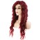 Long Curly Wavy Wine Red Wig for Women Side Part Burgundy Natural Looking Cosplay Synthetic Fiber Wig Heat Resistant Replacement Wig