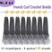French Curl Crochet Braids 14 Inch Goddess Box Braids Crochet Hair for Women Gray Pre Looped Crochet Box Braids with Curly Ends Synthetic French Curly Braiding Hair Extensions (8 Packs，1B/Gray)
