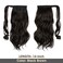 CJL HAIR 14" Short Ponytail Hair Extension Wrap Around Pony Tail Clip in Curly Wavy Synthetic Fake Hairpiece for Women Black Brown