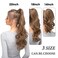 CJL HAIR 14" Short Ponytail Hair Extension Wrap Around Pony Tail Clip in Curly Wavy Synthetic Fake Hairpiece for Women Black Brown