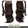 CJL HAIR 18" Long Ponytail Hair Extension Wrap Around Pony Tail Clip in Curly Wavy Synthetic Fake Hairpiece for Women Dark Brown