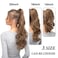 CJL HAIR 18" Long Ponytail Hair Extension Wrap Around Pony Tail Clip in Curly Wavy Synthetic Fake Hairpiece for Women Dark Brown