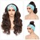 xccoco Brown HeadBand Wigs for Women Long Wavy Headband Wigs 24inch Put On and Go Glueless Wig Loose Curly Synthetic Half Wig Natural Looking Long Wigs for Women 200% Density
