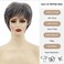 XIUFAXIRUSI XIUFAXIRUSI Grey Pixie Cut Wigs for White Women Silver Short Layers Wig with Air Bangs Salt and Pepper Straight Synthetic Wig