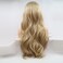 xiweiya Wigs Long Natural Wavy Wig Ombre Blonde Synthetic Lace Front Wigs with Dark Roots Side Part Long Blonde Hair Replacement Wig for Women, Drag Queen Makeup 24inch