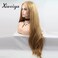 Xiweiya Long Blonde Golden wig Hair for women Lace Front Wig Natural Hairline Brown Synthetic Lace Front Wigs For Women Mermaid Haircut Heat Resistant Wig Makeup Girl Hairstyle High Density 24 inch