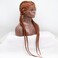xiweiya Copper Braided Wig Mixed Caramel Hand Braide Wig 4xTwist Braids Reddish Brown Synthetic Lace Front Wigs Box Braiding Wigs Double Dutch Braid Hair 360 Swiss Lace Front for Women 36inch