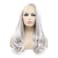 xiweiya White Silver Wigs Long Body Wave Platinum Grey Cosplay Lace Front Wig Side Part 13x3 big Lace Wig Heat Resistant Fiber Hair 180% Density White Grey Half Hand Tied Wig for Women 24 inch