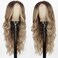 Ombre Blonde Wigs for Women, Long Blonde Wavy Wig, 26 Inch Middle Part Natural Looking Synthetic Heat Resistant Wig for Daily Party Use