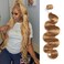 X-TRESS #27 Body Wave Bundles Human Hair Braiding Hair 10A Honey Blonde Bundles Human Hair 1 Bundles Brazilian Hair 18 Inch Hair Extensions Honey Blonde Quick Weave Hair Bundles
