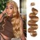 X-TRESS #27 Body Wave Bundles Human Hair Braiding Hair 10A Honey Blonde Bundles Human Hair 1 Bundles Brazilian Hair 18 Inch Hair Extensions Honey Blonde Quick Weave Hair Bundles