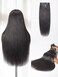 LUVME Yaki Straight Clip in Hair Extensions Real Human Hair For Women 100% Unprocessed Brazilian Virgin Hair clip ins Natural Black Hair Extensions 135g 9pcs 16 Inch