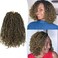 Yanky Twist Crochet Hair - 10 Inch 8 Packs Pre-twisted Fluffy Spring Mini Twist Short Passion Twist, Ombre Brown Pre-Looped Crochet Braids Braiding Hair (10 Inch, M27-8P)