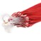 Micro Link Human Hair Extensions Micro Ring Loop Remy Hairpieces Cold Fusion Micro Beads Pre-Looped Straight Hair Bright Red 16inch 100strands per pack